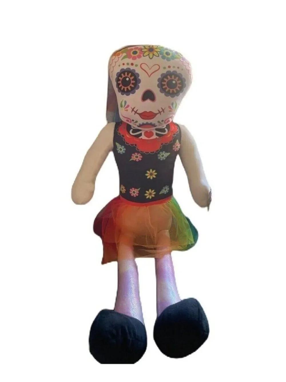 Day Of The Dead Sugar Skull Fabric Plush Bride & Groom Set Of 2 35